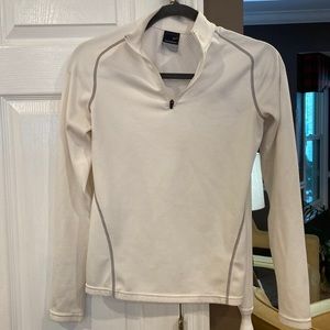 Nike quarter zip pullover - white with grey stitching.